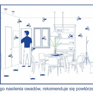 Bomba dymna przeciwko karaluchom, komarom, muchom, pająkom, pluskwom 400 ml