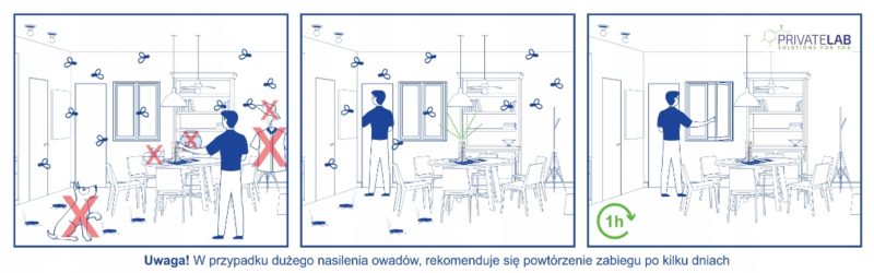 Bomba dymna przeciwko karaluchom, komarom, muchom, pająkom, pluskwom 400 ml