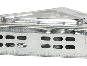 Narożny chwytacz metalowy z szybką