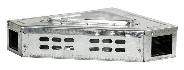 Narożny chwytacz metalowy z szybką