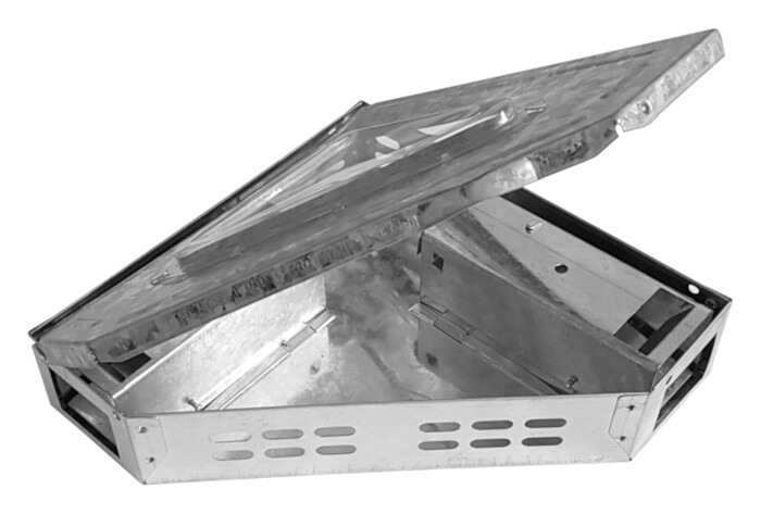 Narożny chwytacz metalowy z szybką