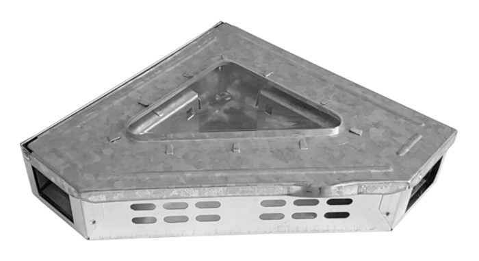 Narożny chwytacz metalowy z szybką